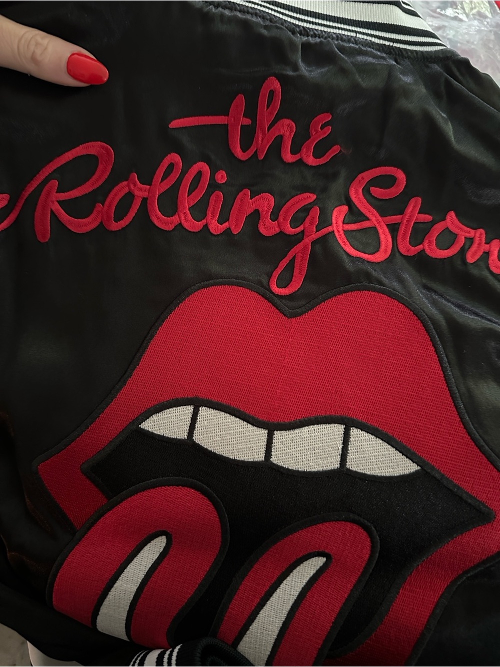Stoned Immaculate Stones Bomber sz small— red embroidered logo back